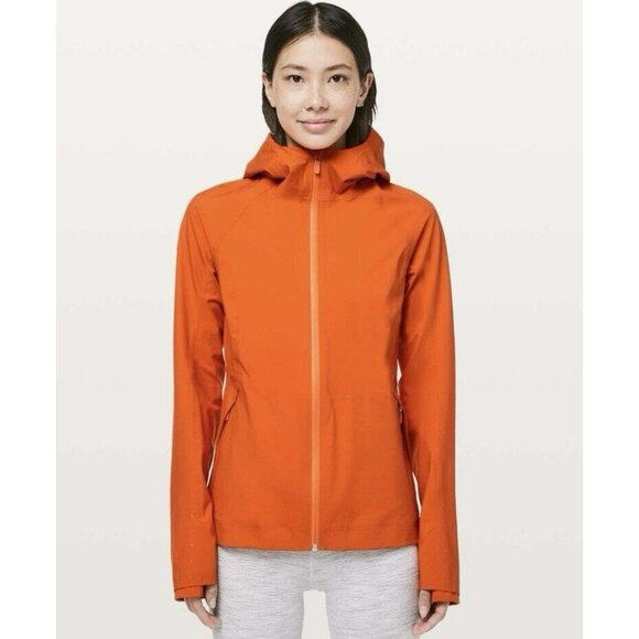 Lululemon The Rain Is Calling Jacket II Atomic Orange Size 8 - Picture 1 of 6